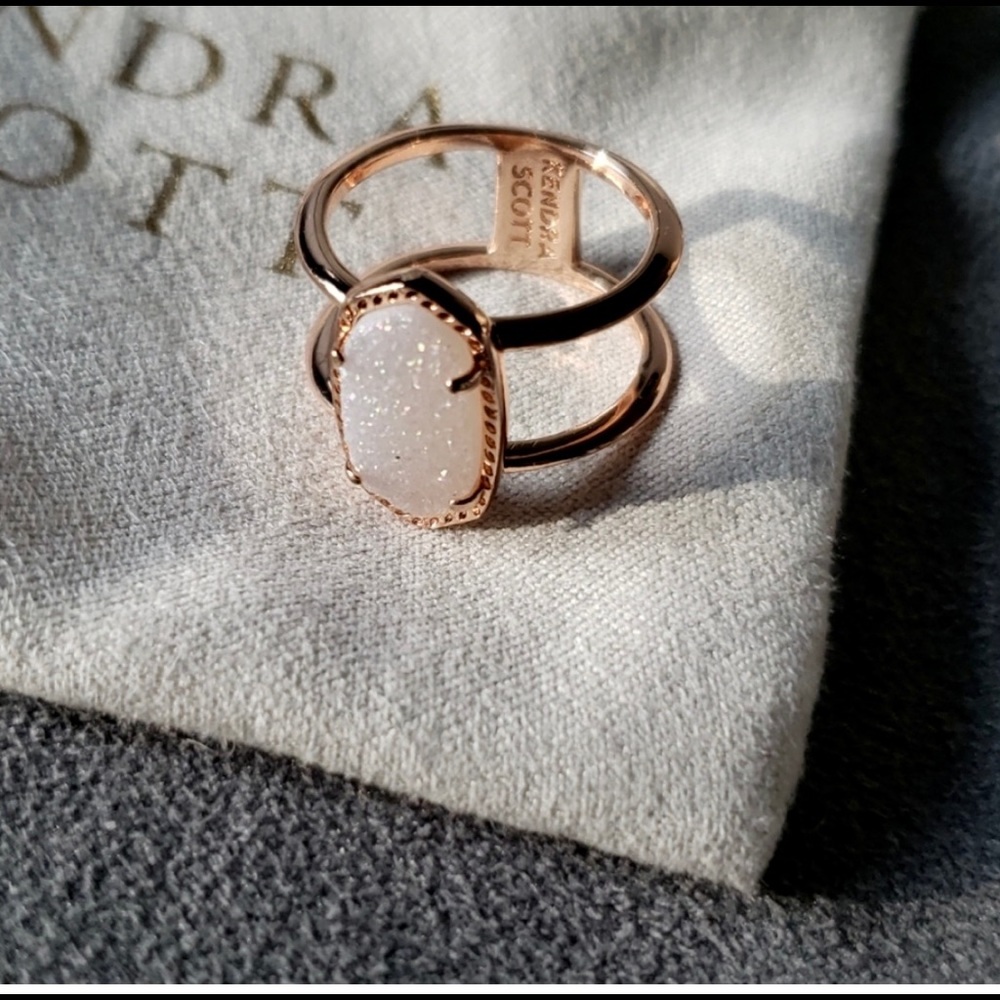 Kendra Scott Elyse Rose Gold Ring in Iridescent Drusy